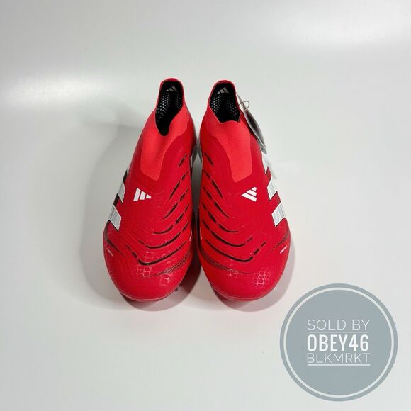 Adidas Predator Elite Laceless FG Soccer Cleats Lucid Red White ID3877 Size 10.5 - Picture 3 of 7